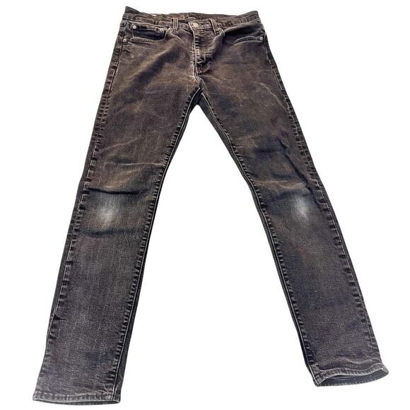 Levi's 512 Black Charcoal Wash Zip Fly Denim Jeans Size 31 x 32 - Picture 2 of 8